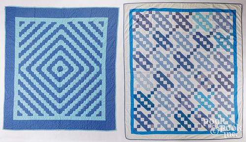 TWO AMISH COTTON QUILTS, LATE