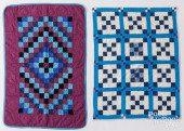 TWO AMISH PATCHWORK CRIB QUILT