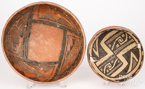 TWO ANASAZI INDIAN POTTERY BOWLSTwo