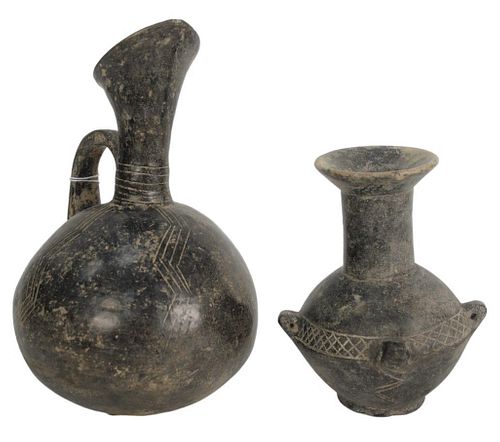 TWO ANCIENT POTTERY VESSELS, TO