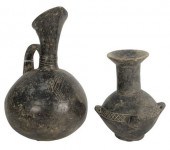 TWO ANCIENT POTTERY VESSELS, T