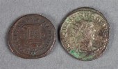 Two ancient Roman coins: coppe