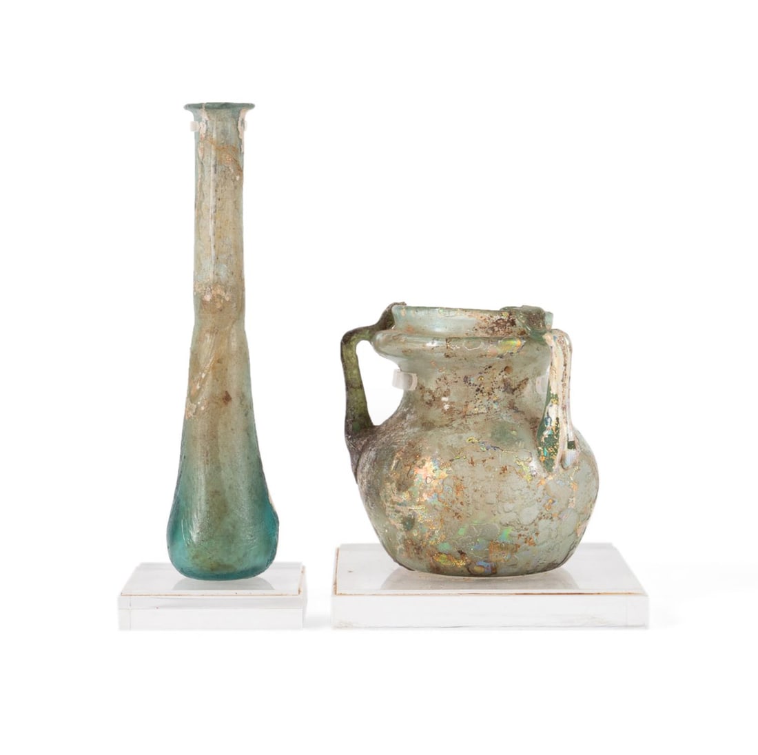 TWO ANCIENT ROMAN IRIDESCENT