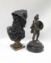 TWO ANCIENT SOLDIER SCULPTURES