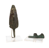 TWO ANCIENT TOOLS, DOUBLE AXE