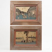 TWO ANDO HIROSHIGE COLOR WOODB