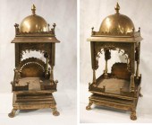 TWO ANGLO-INDIAN BRASS HOME TE