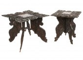 TWO ANGLO-INDIAN CARVED HARDWO