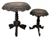 TWO ANGLO INDIAN CARVED STANDS