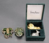TWO ANIMAL FIGURAL SALT AND PE