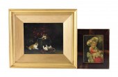 TWO ANIMAL THEMED OIL PAINTING