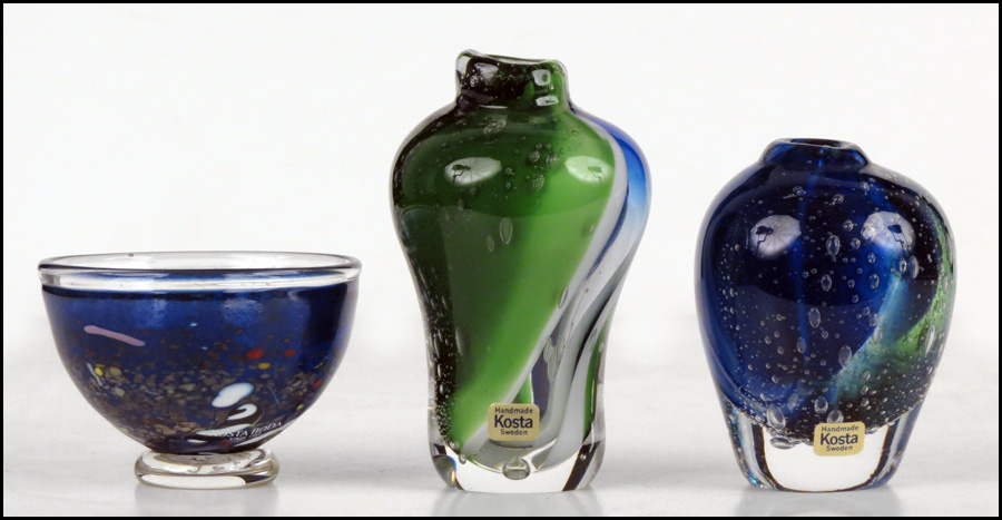 TWO ANNA WARFF FOR KOSTA BODA GLASS