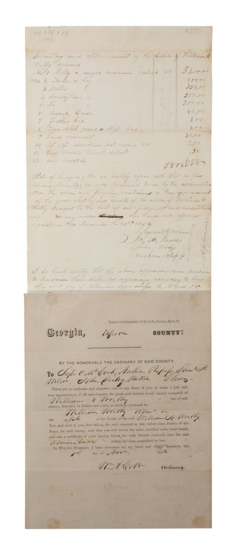 TWO ANTEBELLUM ESTATE APPRAISALS