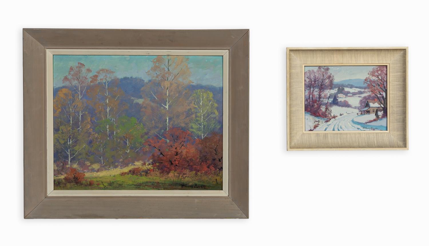 TWO ANTHONY BUCHTA OIL ON BOARD