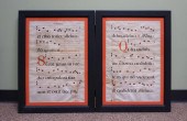 TWO ANTIPHONARY MUSIC SHEETS O