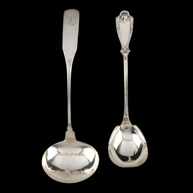 TWO ANTIQUE AMERICAN COIN SILVER