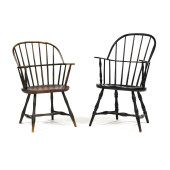 TWO ANTIQUE AMERICAN WINDSOR A