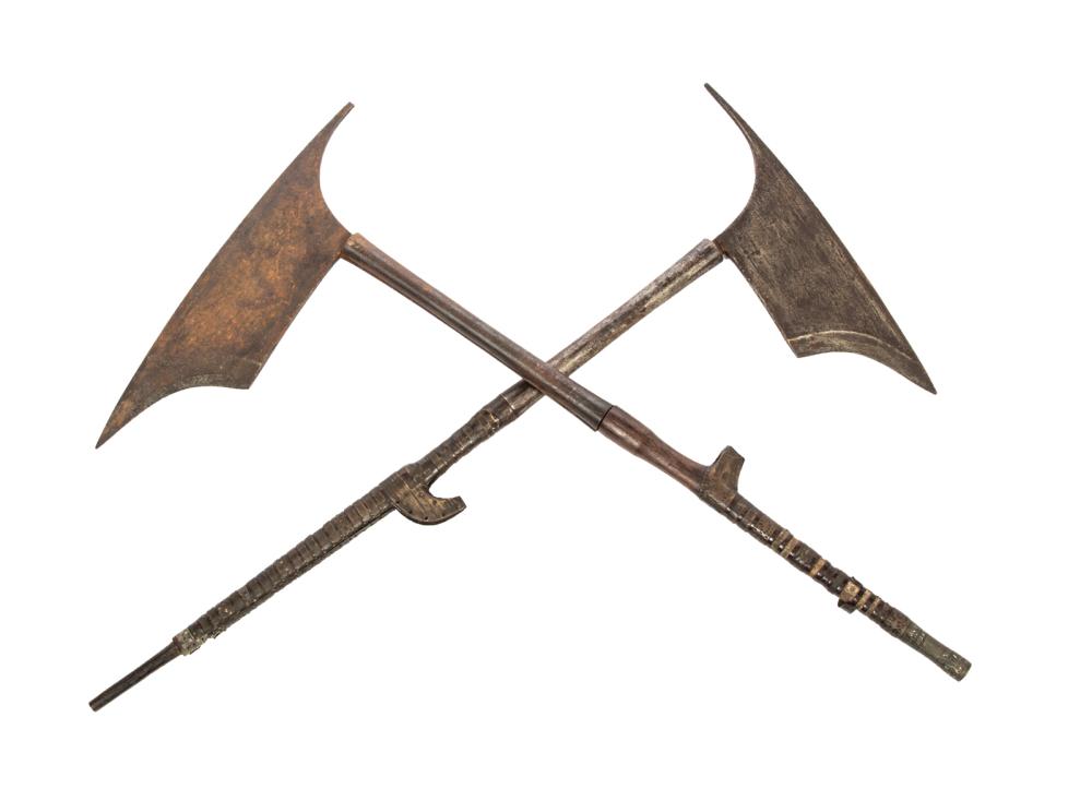 TWO ANTIQUE ASIAN AXESTwo Antique