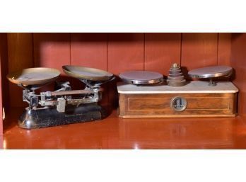 Two antique balance scales,