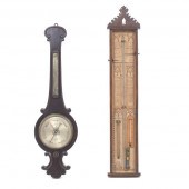 TWO ANTIQUE BAROMETERS  One Ad
