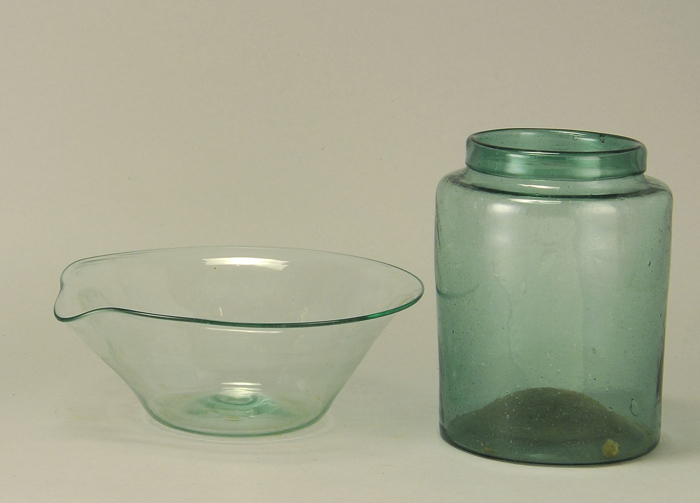 TWO ANTIQUE BLOWN GLASS