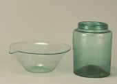 TWO ANTIQUE BLOWN GLASS ITEMSE