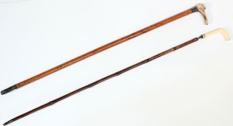 Two Antique Bone and Ivory Canesthe