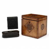 TWO ANTIQUE BOXES AND DAGUERRO