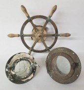 TWO ANTIQUE BRASS PORT HOLE WI