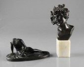 TWO ANTIQUE BRONZE SCULPTURESC