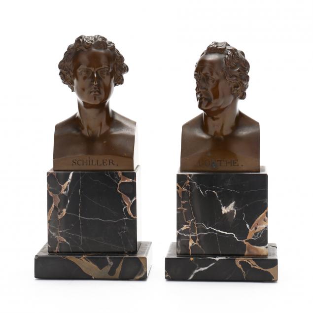TWO ANTIQUE BRONZE TABLE SCULPTURES