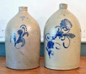 Two antique Burlington VT jugs,