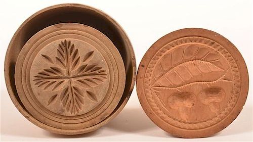TWO ANTIQUE CARVED BUTTER