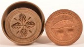 TWO ANTIQUE CARVED BUTTER PRIN