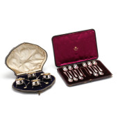 TWO ANTIQUE CASED ENGLISH SILV