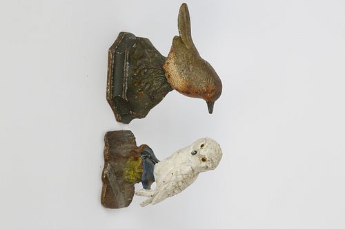 TWO ANTIQUE CAST IRON AND PAINTED