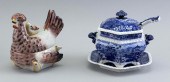 TWO ANTIQUE CERAMIC SERVING PI