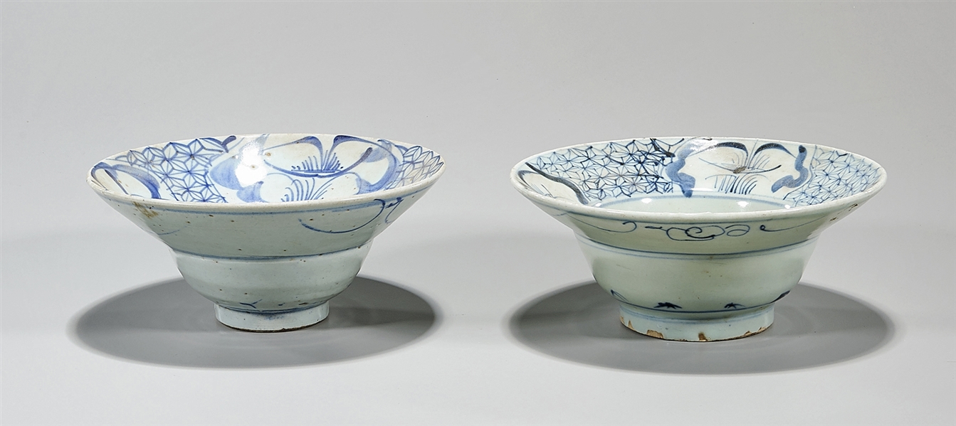 Two antique Chinese blue and