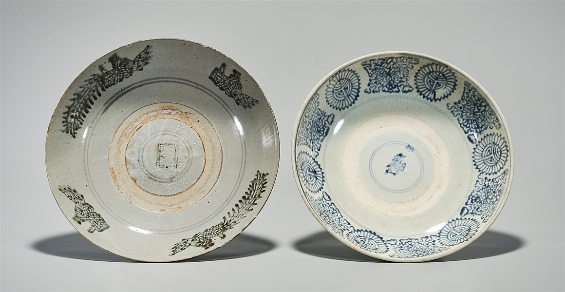 Two antique Chinese blue and
