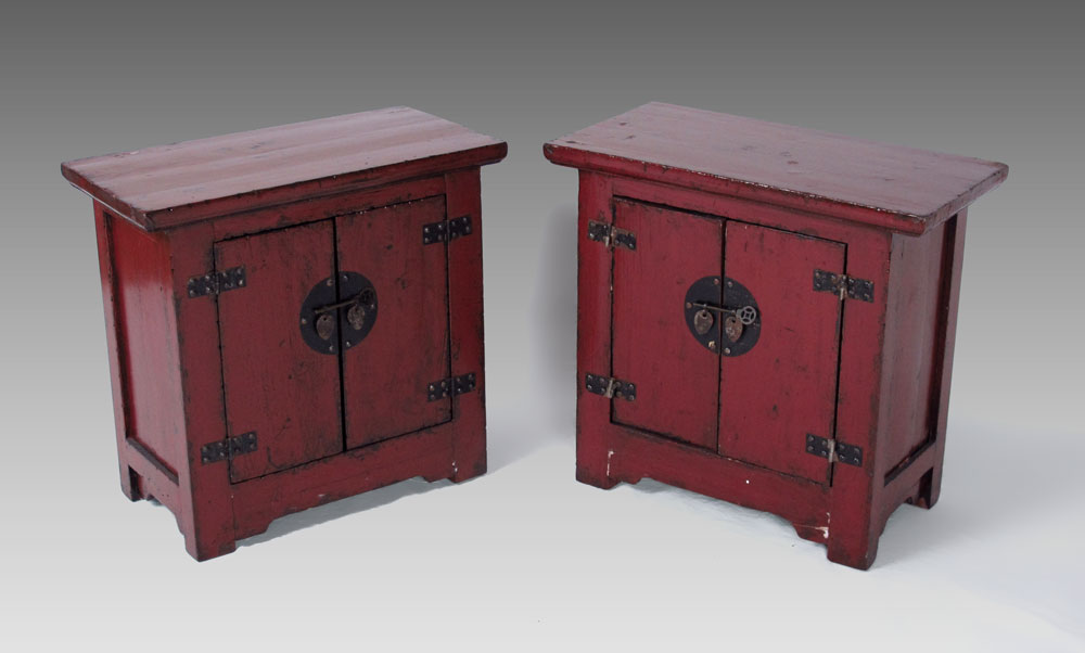 TWO ANTIQUE CHINESE DIMINUTIVE SIDE
