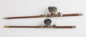 TWO ANTIQUE CHINESE OPIUM PIPE