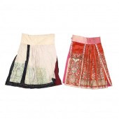 TWO ANTIQUE CHINESE SILK EMBRO