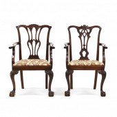 TWO ANTIQUE CHIPPENDALE STYLE