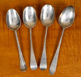 Two antique coin silver spoons,