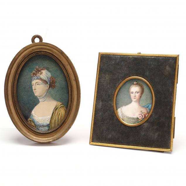 TWO ANTIQUE CONTINENTAL PORTRAIT