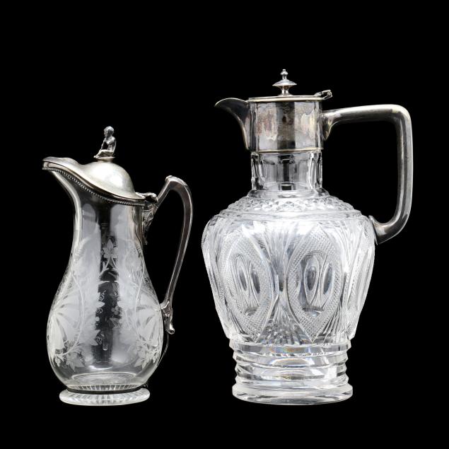 TWO ANTIQUE CUT GLASS AND