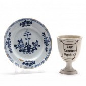 TWO ANTIQUE DELFT ITEMS A Drug