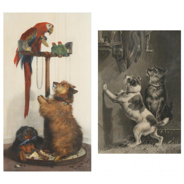 TWO ANTIQUE DOG ENGRAVINGS AFTER
