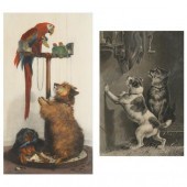 TWO ANTIQUE DOG ENGRAVINGS AFT