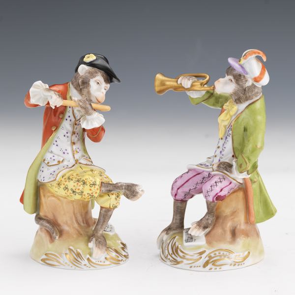 TWO ANTIQUE DRESDEN PORCELAIN